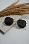 Unisex Women Men Polarized Black Gold Oval Pentagonal Metal New Season Sunglasses - 6