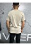 Men's Printed T-shirt Basic O Dirty Collar Wy25735 - Stone - 3