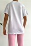 Women's White Crew Neck Sequin Detailed T-Shirt - 7