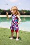 Girl's Pattern Detailed Design Swimsuit K2208-fuchsia - 2