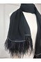 Luxury Stoned Feather Hijab Shawl Made of Original Crepe Chiffon Fabric - 3
