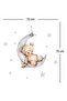 Plush Teddy Bear Sleeping on the Moon and Stars Children's Room Decorative Wall Sticker - 4