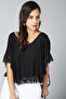 Women's Black Lace Detailed Blouse BD2284 - 2