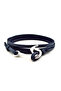 Men's Navy Blue Leather Fishing Rod Bracelet BT312