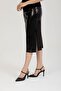 Sequined Single Side Slit Regular Waist Long Skirt - 3