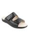 Dia Comfort Men's Black Diabetic and Full Orthopedic Genuine Leather Slippers
