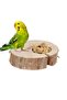 Natural Wood Bird Holder and Millet Feeding - Crackle