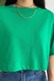 Women's Green 100% Cotton Crop T-Shirt - 4