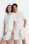 Unisex Ecru Regular Fit Knitted Pajama Set with Shorts TMNSS23PT00032
