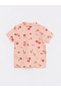 Polo Neck Short Sleeve Printed Cotton Baby Girl Pajama Set - 4