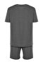 Antrasit Regular Fit Dokulu Örme Şortlu Pijama Takımı TMNSS23PT00032 - 8
