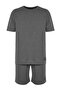 Antrasit Regular Fit Dokulu Örme Şortlu Pijama Takımı TMNSS23PT00032 - 7