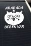There is a Baby in the Car Cute White Auto Glass Sticker with Animal Figure Warning Lettering - 3