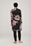 Women's Long Sleeve Picass Black Hijab Swimsuit 8c0t0n3 - 4