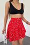 Women's Red Viscose Fabric Summer Short Skirt |   Comfortable and Stylish Mini Skirt 1905 - 6