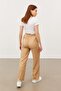 Women's Biscuit Waist Elasticated Double Pocket Wide Leg Wrinkled Trousers - 6
