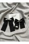 Mom Text Embroidered Mother's Day Special Black Bow Mother Girl Buckle Set - 2
