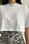 Women's White 100% Cotton Crop T-Shirt - 3
