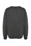 Antrasit Oversize Fit Geniş Kalıp Bisiklet Yaka Basic Triko Kazak TMNAW23KZ00189 - 8