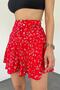 Women's Red Viscose Fabric Summer Short Skirt |   Comfortable and Stylish Mini Skirt 1905 - 3