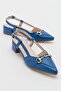 Olıv Denim Blue Women's Heeled Sandals