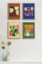 4 Piece Framed Painting Set? Flower Design 18X23 cm 30X40 cm Black and White Wooden Frame? D-030