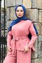 Women's Modest Suit with Padded Shoulders Shoulder Pads and Wide Legs - 2