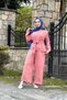 Women's Modest Suit with Padded Shoulders Shoulder Pads and Wide Legs - 5