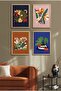 4 Piece Framed Painting Set? Flower Design 18X23 cm 30X40 cm Black and White Wooden Frame? D-029
