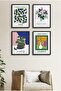 4 Piece Framed Painting Set? Flower Design 18X23 cm 30X40 cm Black and White Wooden Frame? D-040
