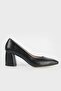 Women's Black Genuine Leather Heeled Classic Shoes Size 35-41