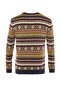 Claret Red Slim Fit Woolen Crew Neck Jacquard Sweater Tmnaw21Kz0377 - 8
