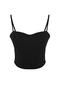 Siyah Fitted/Vücuda Oturan Crop Ayarlanabilir Askılı Krep Örme Büstiyer TWOSS23BS00036 - 7