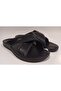 Black Cross-Strapped Flat Sole Men's Home, Guest and Street Slippers Size 40-45 - 3