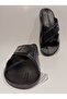 Black Cross-Strapped Flat Sole Men's Home, Guest and Street Slippers Size 40-45 - 5