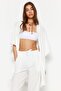 Plaj Giyim Ekru Dokuma Kimono Pantolon Takım TBESS23AU00149 - 4