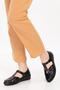 Women's Black Genuine Leather Adjustable Velcro Orthopedic Shoes - 3