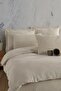 Beige Muslin Double Bed Duvet Cover Set - 4