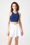White 2 Layer Pleated Tennis Skirt - Sports Skirt Tennis Skirt2 - 2