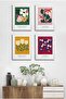4 Piece Framed Painting Set? Flower Design 18X23 cm 30X40 cm Black and White Wooden Frame? D-034