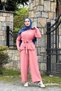 Women's Modest Suit with Padded Shoulders Shoulder Pads and Wide Legs - 3