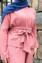 Women's Modest Suit with Padded Shoulders Shoulder Pads and Wide Legs - 4