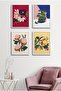 4 Piece Framed Painting Set? Flower Design 18X23 cm 30X40 cm Black and White Wooden Frame? D-032