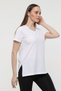 Women's V-Neck Short Sleeve Back Long Regular Fit Basic T-Shirt White - 3