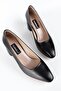 Women's Black Genuine Leather Heeled Classic Shoes Size 35-41 - 2