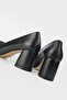 Women's Black Genuine Leather Heeled Classic Shoes Size 35-41 - 4