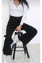 Women's Palazzo Wide Leg Black Trousers - 2