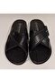 Black Cross-Strapped Flat Sole Men's Home, Guest and Street Slippers Size 40-45 - 6
