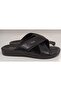 Black Cross-Strapped Flat Sole Men's Home, Guest and Street Slippers Size 40-45 - 8