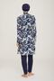 Women's Long Sleeve Dark Navy Blue Hijab Swimsuit - 3